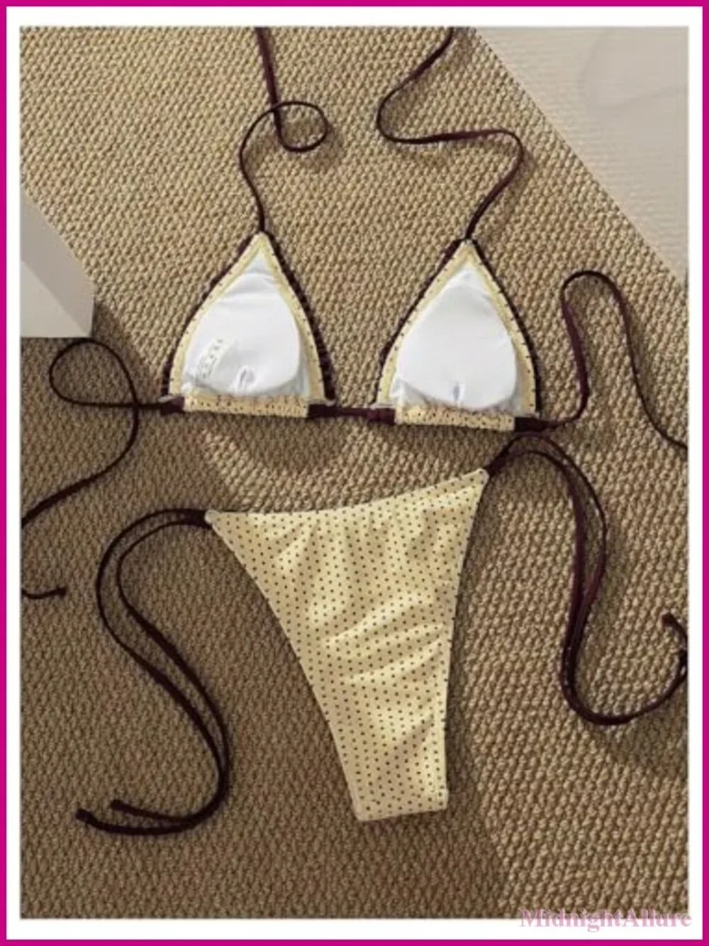 Women's Two Piece String Bikini Set High Stretch Polyester Blend Halter